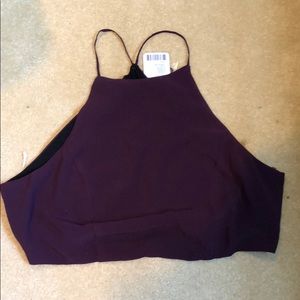 Urban Outfitters purple mesh crop-top